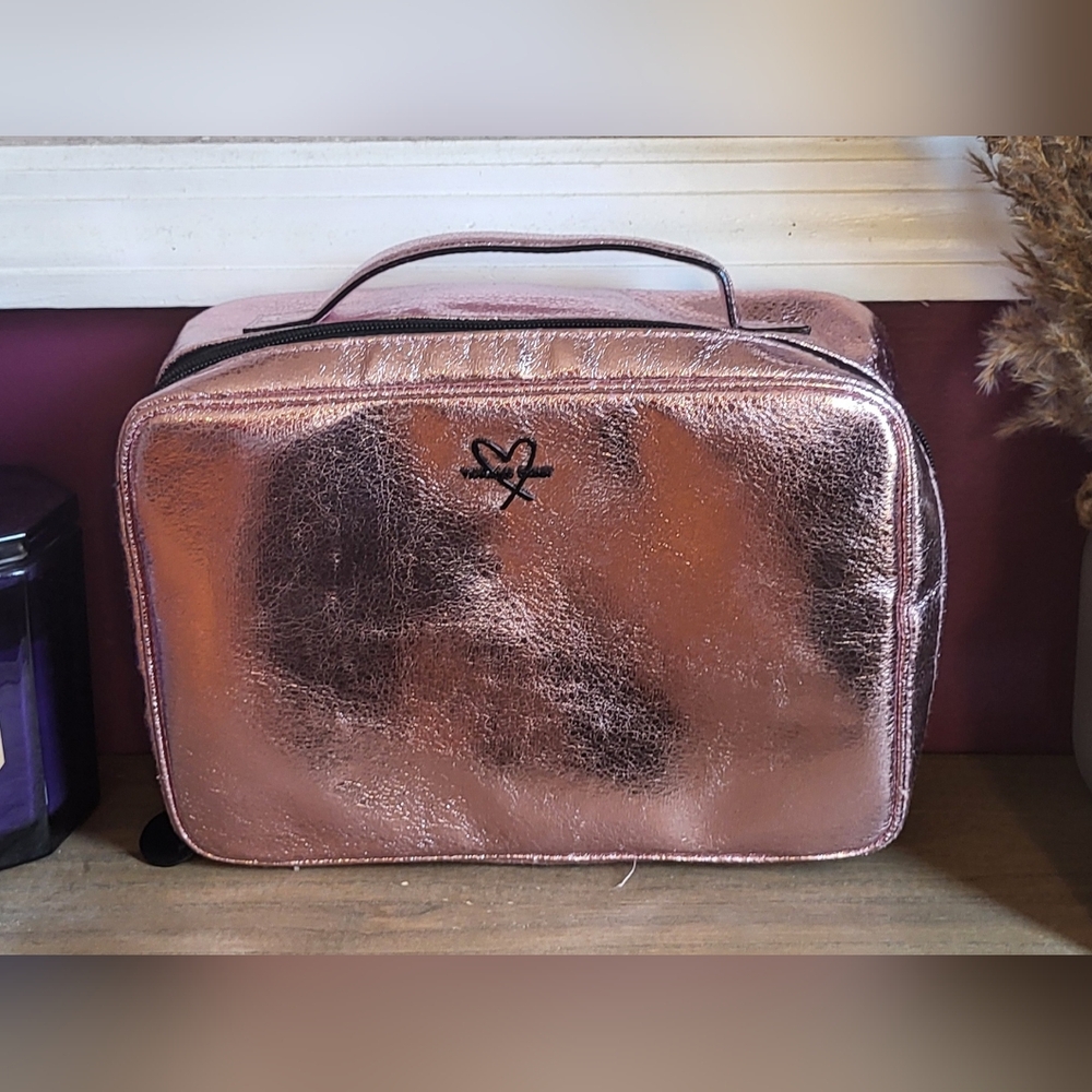 Victoria's Secret NWT Metallic Pink Cosmetic Bag